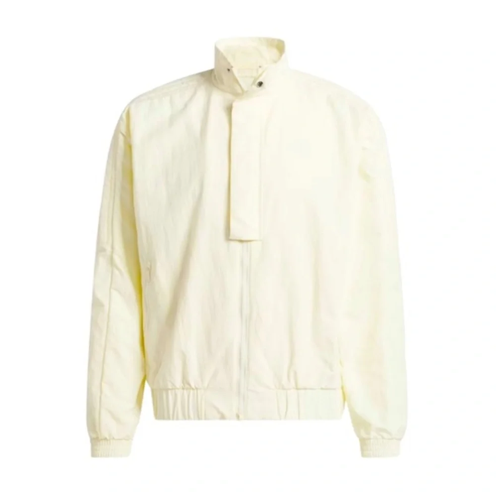 Adidas Harden Quilted Basketball Jacket Full Zip Top Buttons Off White Size 2XL